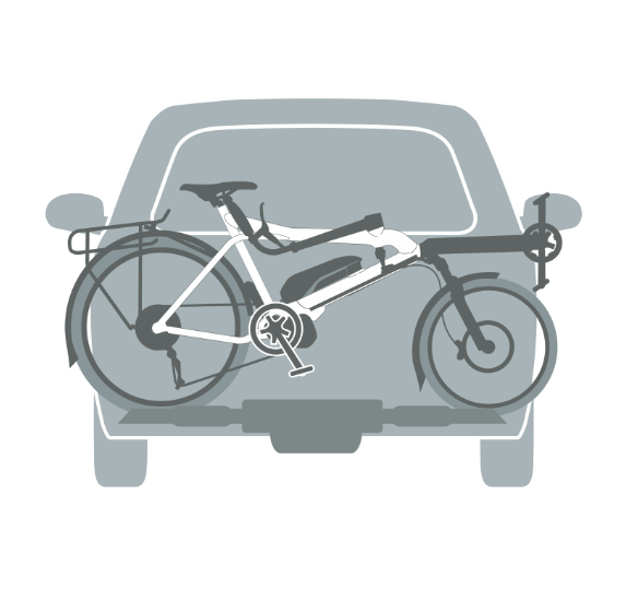 Tandem Pino transporté à l'arrière d'une voiture